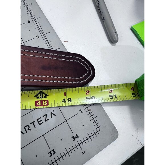 Men’s  Brown Leather 3D Belt Co.  Sz. 46 Genuine Leather USA Metal Buckle New - Picture 7 of 8